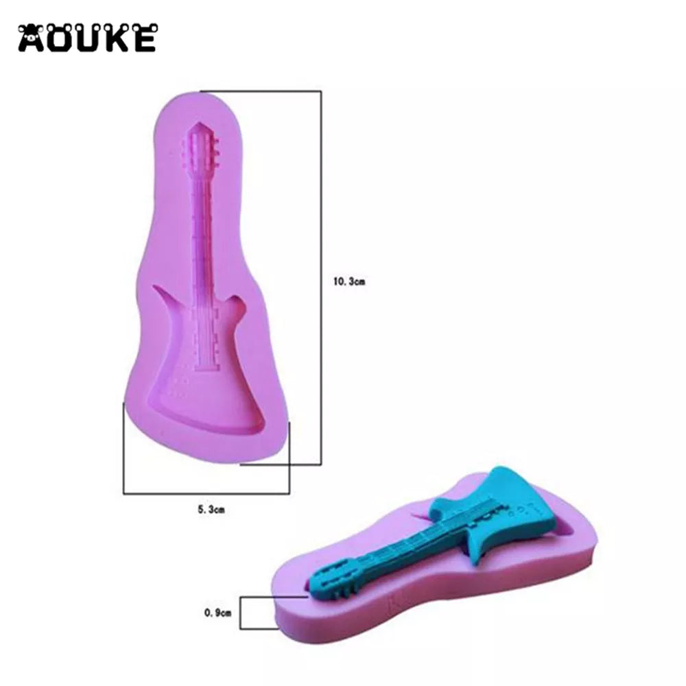 Guitar Shape Silicone Mold - Fondant, Chocolate, Soap Mold For Baking & DIY Crafts, Food Safe - View #3